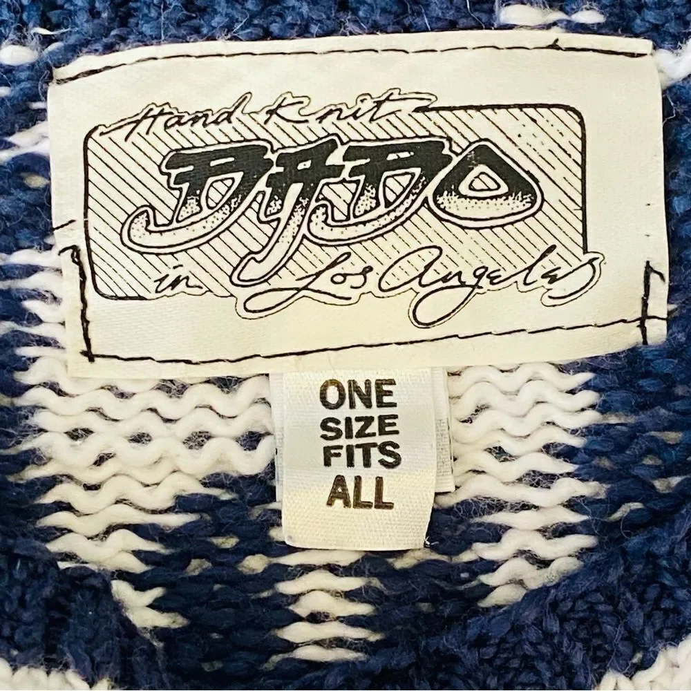 BABO Vintage Hand Knit Los Angeles Nautical Design Sweater One Size XL
